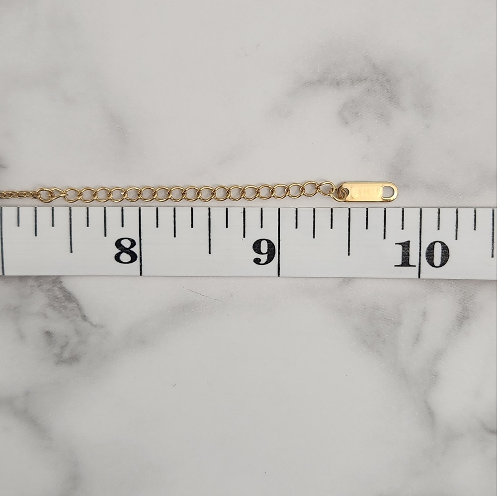 Gold Roman Numeral Anklet Crystal Stainless Steel Ankle Bracelet - Picture 16 of 16